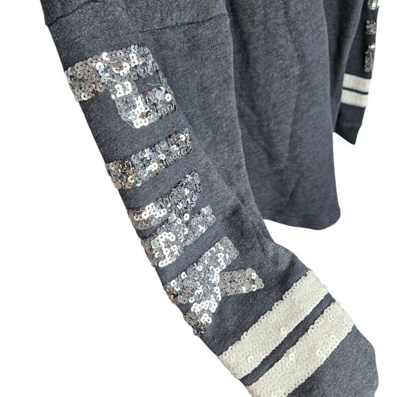 Pink Sequin Half Button-Up Sweater - Picture 3 of 4